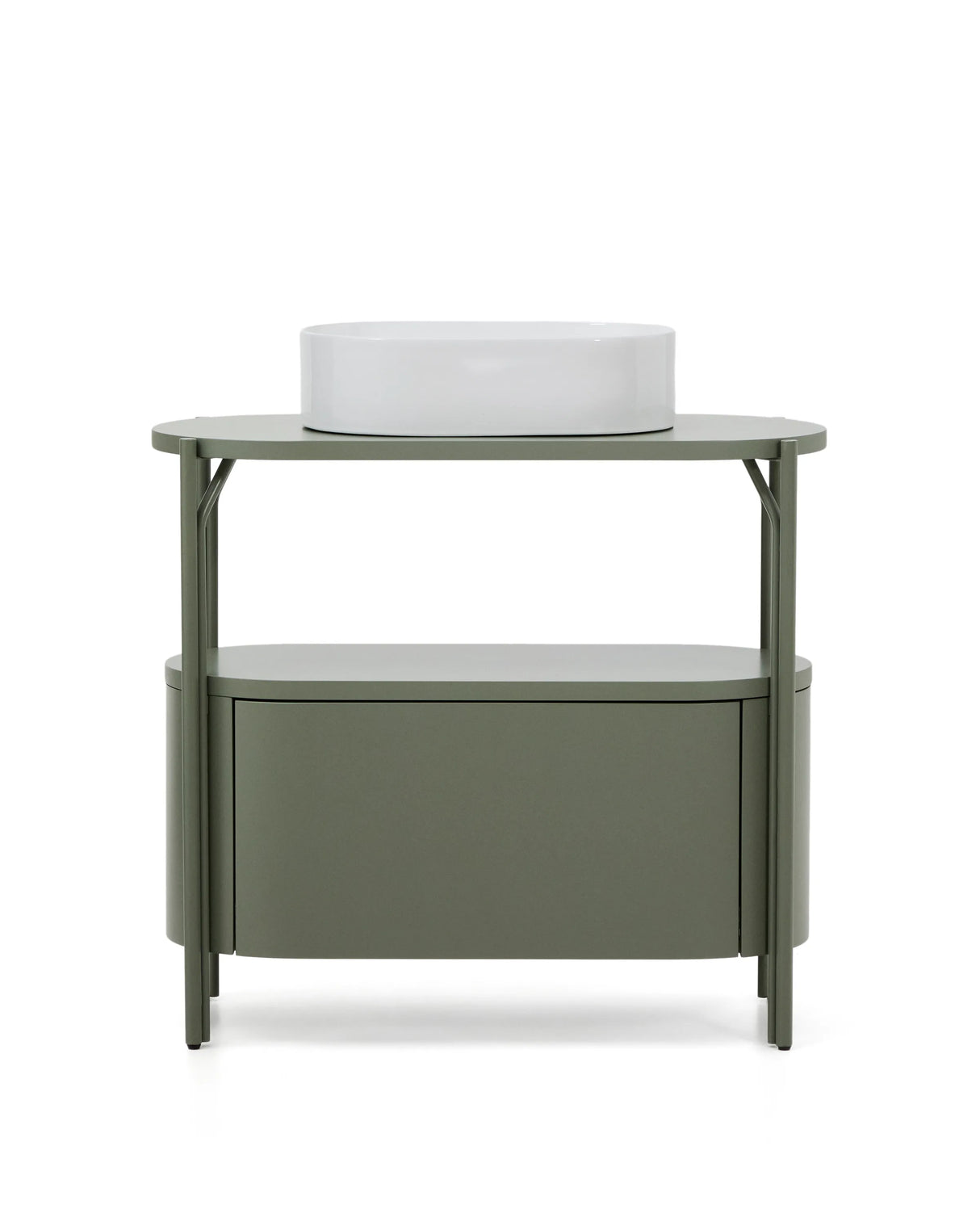 Badezimmermöbel Arely mit Stahlgestell und grün lackiertem MDF, 90 x 40 cm von Kave Home – Produktbild 6