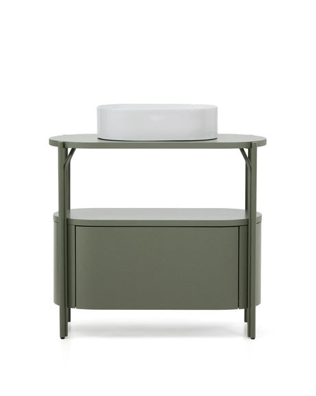 Badezimmermöbel Arely mit Stahlgestell und grün lackiertem MDF, 90 x 40 cm von Kave Home – Produktbild 6