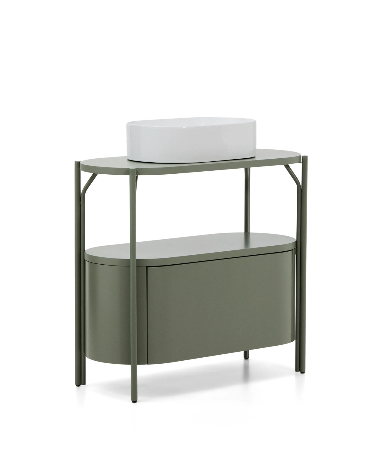 Badezimmermöbel Arely mit Stahlgestell und grün lackiertem MDF, 90 x 40 cm von Kave Home – Produktbild 7