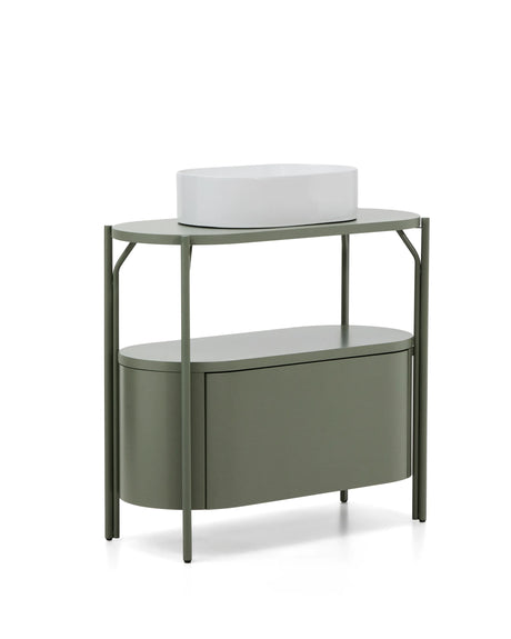 Badezimmermöbel Arely mit Stahlgestell und grün lackiertem MDF, 90 x 40 cm von Kave Home – Produktbild 7
