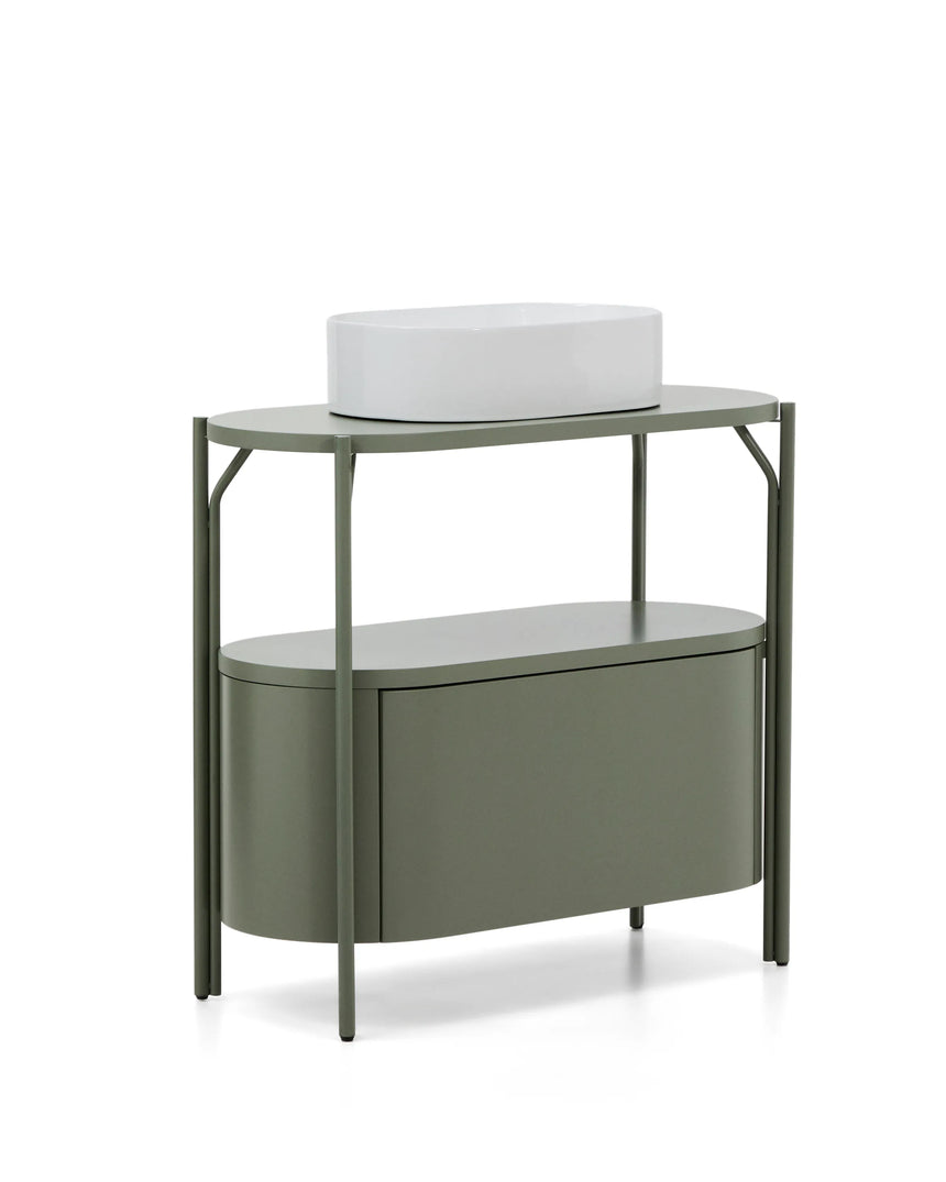 Badezimmermöbel Arely mit Stahlgestell und grün lackiertem MDF, 90 x 40 cm von Kave Home – Produktbild 7