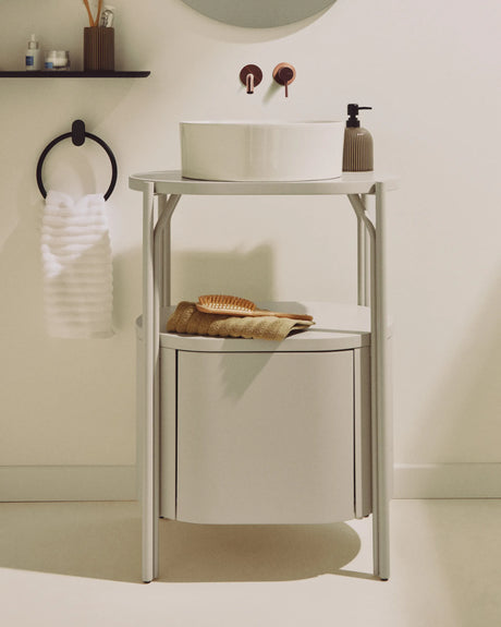 Badezimmermöbel Arely mit Stahlgestell und weiß lackiertem MDF, 60 x 40 cm von Kave Home – Produktbild 2