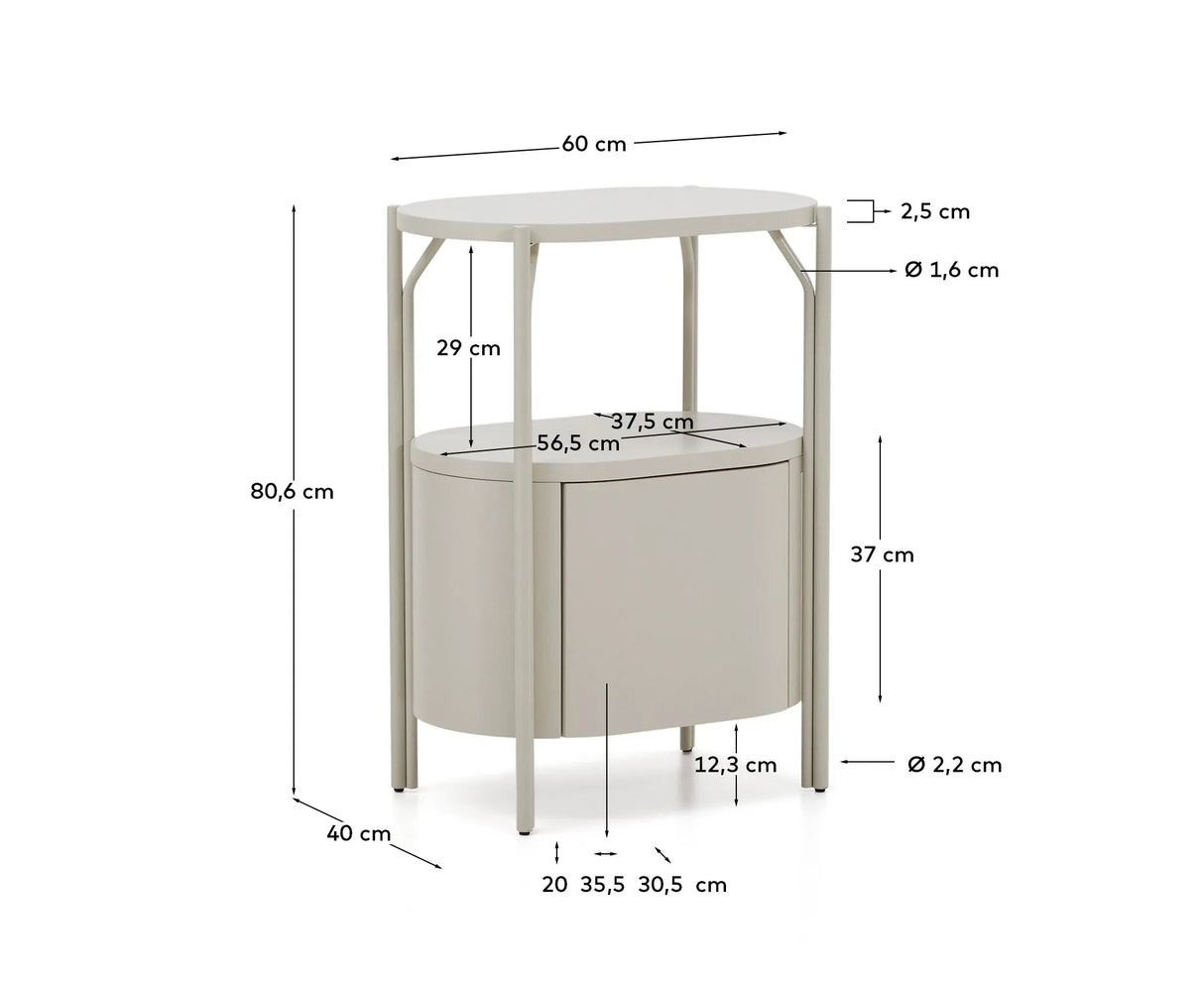 Badezimmermöbel Arely mit Stahlgestell und weiß lackiertem MDF, 60 x 40 cm von Kave Home – Produktbild 4