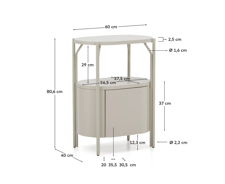 Badezimmermöbel Arely mit Stahlgestell und weiß lackiertem MDF, 60 x 40 cm von Kave Home – Produktbild 4