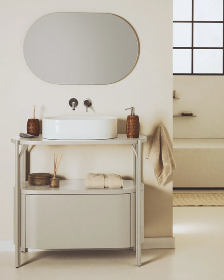 Badezimmermöbel Arely mit Stahlgestell und weiß lackiertem MDF, 90 x 40 cm von Kave Home – Produktbild 2