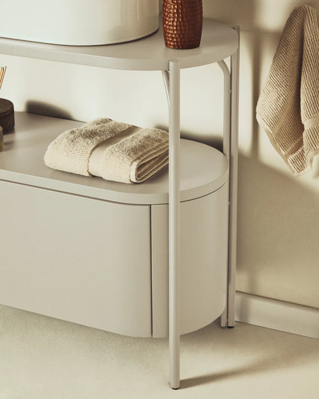 Badezimmermöbel Arely mit Stahlgestell und weiß lackiertem MDF, 90 x 40 cm von Kave Home – Produktbild 3