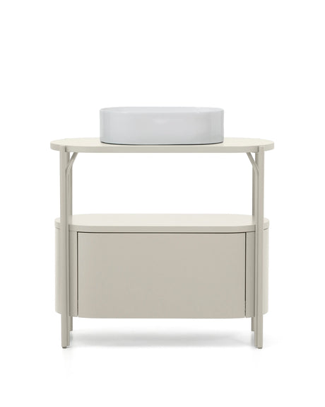 Badezimmermöbel Arely mit Stahlgestell und weiß lackiertem MDF, 90 x 40 cm von Kave Home – Produktbild 6
