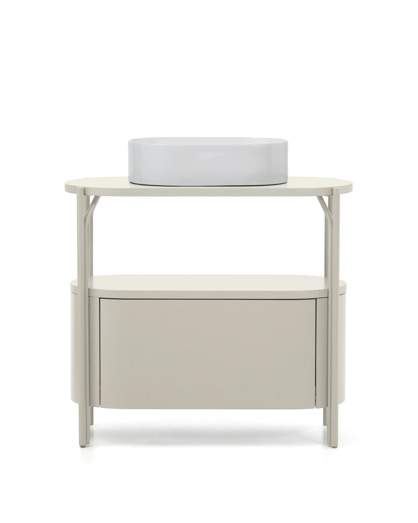 Badezimmermöbel Arely mit Stahlgestell und weiß lackiertem MDF, 90 x 40 cm von Kave Home – Produktbild 6