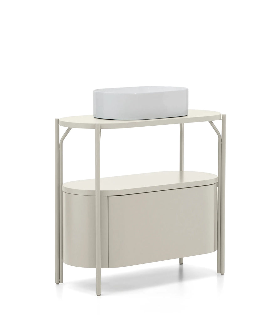 Badezimmermöbel Arely mit Stahlgestell und weiß lackiertem MDF, 90 x 40 cm von Kave Home – Produktbild 7