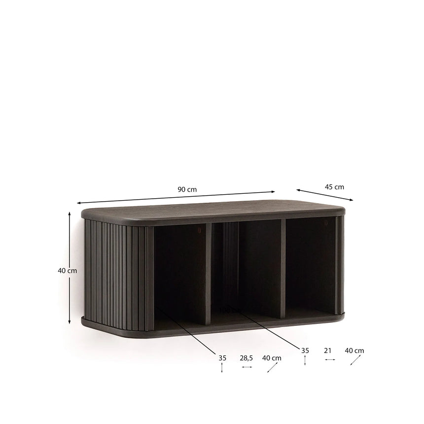 Badezimmermöbel Mailen aus Eschenfurnier mit dunklem Finish 90 x 45 cm von Kave Home – Produktbild 6