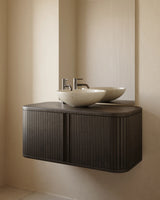 Badezimmermöbel Mailen aus Eschenfurnier mit dunklem Finish 90 x 45 cm von Kave Home – Produktbild 8