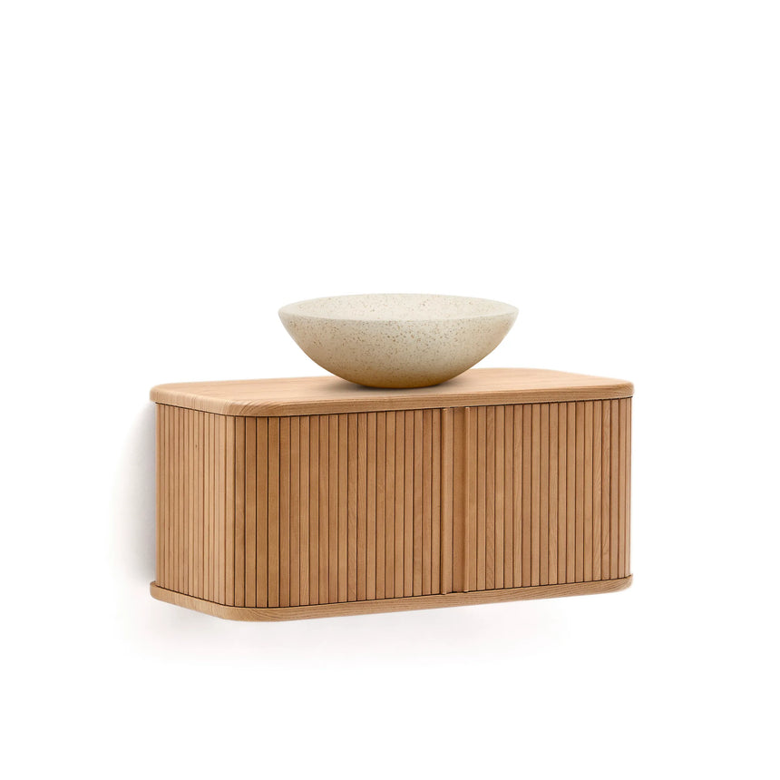 Badezimmermöbel Mailen aus Eschenfurnier mit naturfarbenem Finish 90 x 45 cm von Kave Home – Produktbild 10