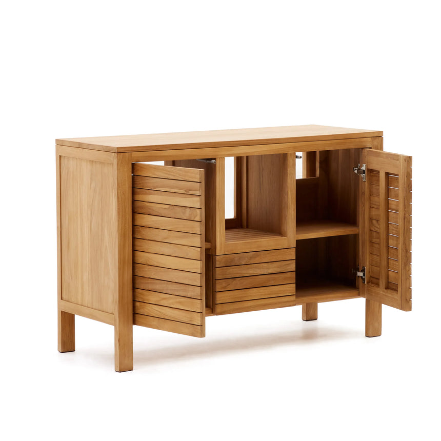 Badezimmermöbel Neria aus massivem Teakholz natürlichem Finish 120 x 45 cm von Kave Home – Produktbild 11