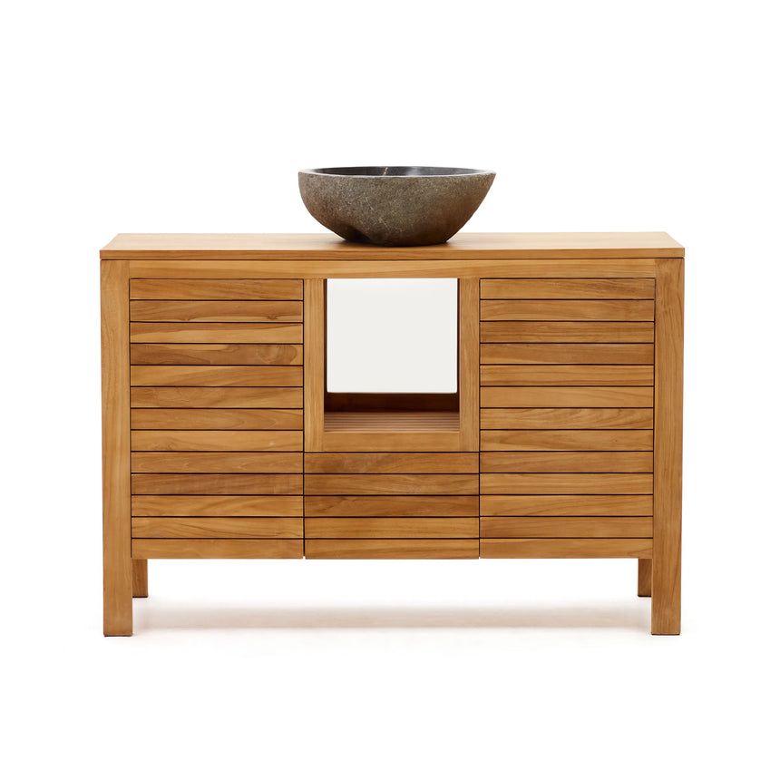 Badezimmermöbel Neria aus massivem Teakholz natürlichem Finish 120 x 45 cm von Kave Home – Produktbild 13