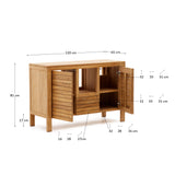Badezimmermöbel Neria aus massivem Teakholz natürlichem Finish 120 x 45 cm von Kave Home – Produktbild 4
