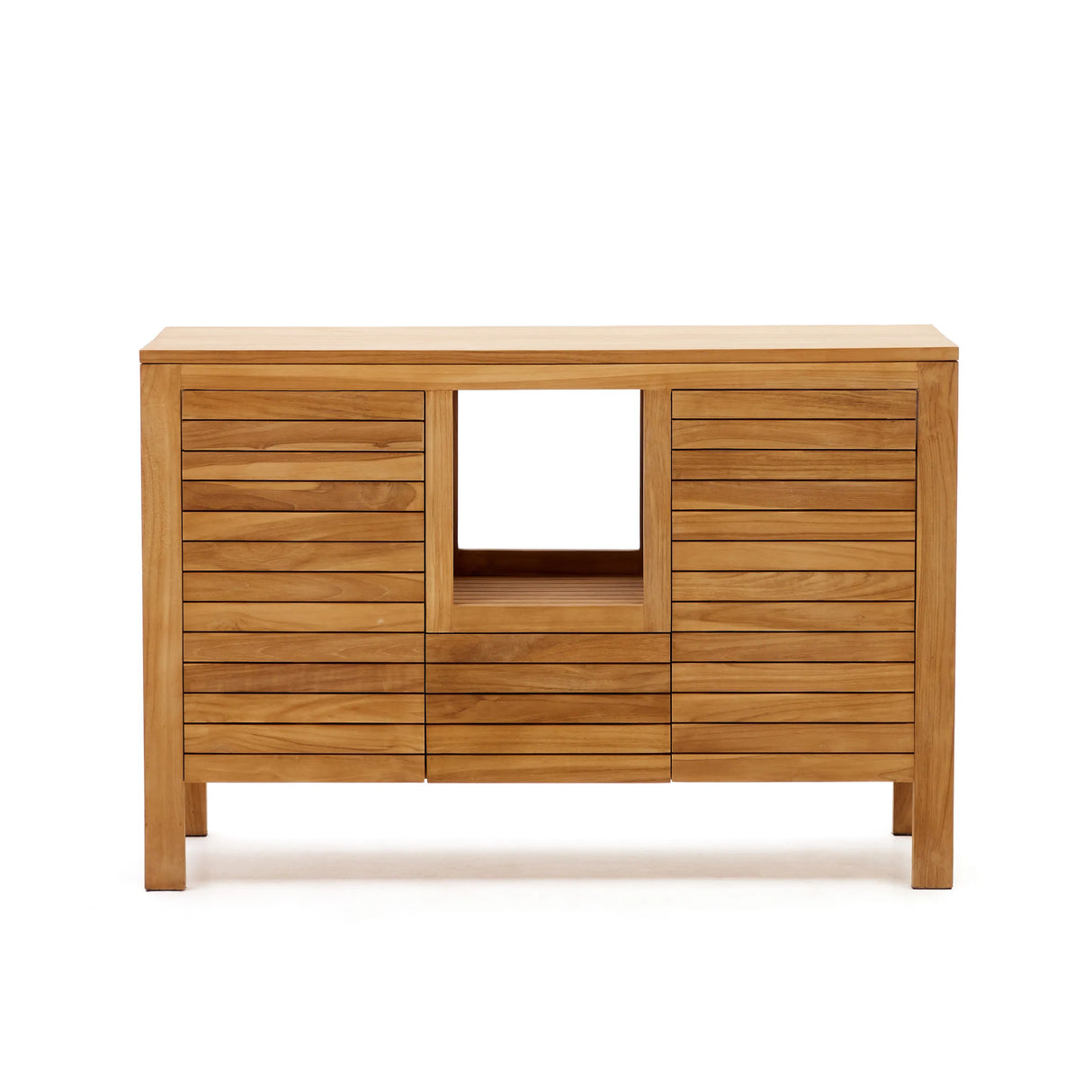 Badezimmermöbel Neria aus massivem Teakholz natürlichem Finish 120 x 45 cm von Kave Home – Produktbild 7