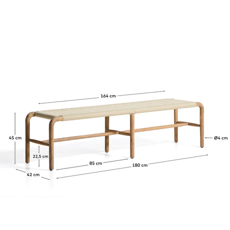Bank Alipa aus massivem Akazienholz und Seil, 200 cm, FSC 100 % von Kave Home – Bild 5