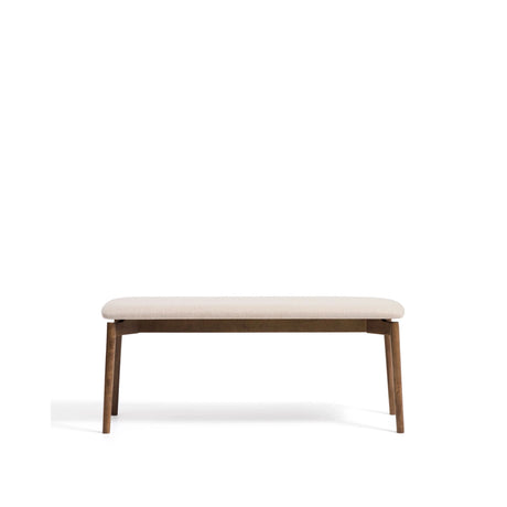 Bank Evera aus Eichenfurnier mit Nussbaumfinish oder naturfarben und Chenille, 122 cm von Kave Home – Bild 1