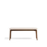 Bank Evera aus Eichenfurnier mit Nussbaumfinish oder naturfarben und Chenille, 122 cm von Kave Home – Bild 1
