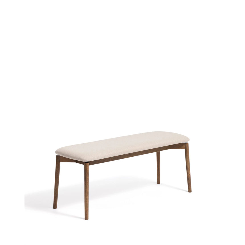 Bank Evera aus Eichenfurnier mit Nussbaumfinish oder naturfarben und Chenille, 122 cm von Kave Home – Bild 3