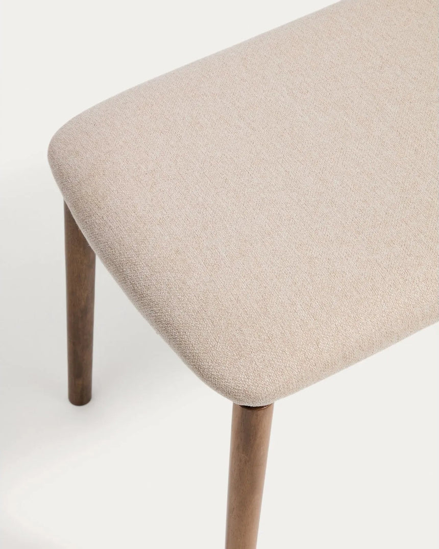 Bank Evera aus Eichenfurnier mit Nussbaumfinish oder naturfarben und Chenille, 122 cm von Kave Home – Bild 4