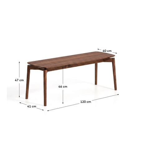 Bank Evera aus Eichenfurnier mit Nussbaumfinish oder naturfarbenem Finish, 122 cm von Kave Home – Bild 2