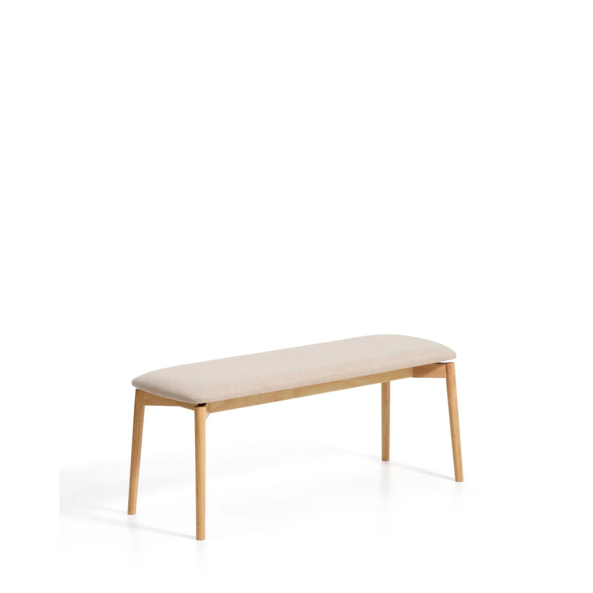 Bank Evera aus Eichenfurnier mit naturfarbenem Finish und beiger Chenille, 122 cm von Kave Home – Bild 3