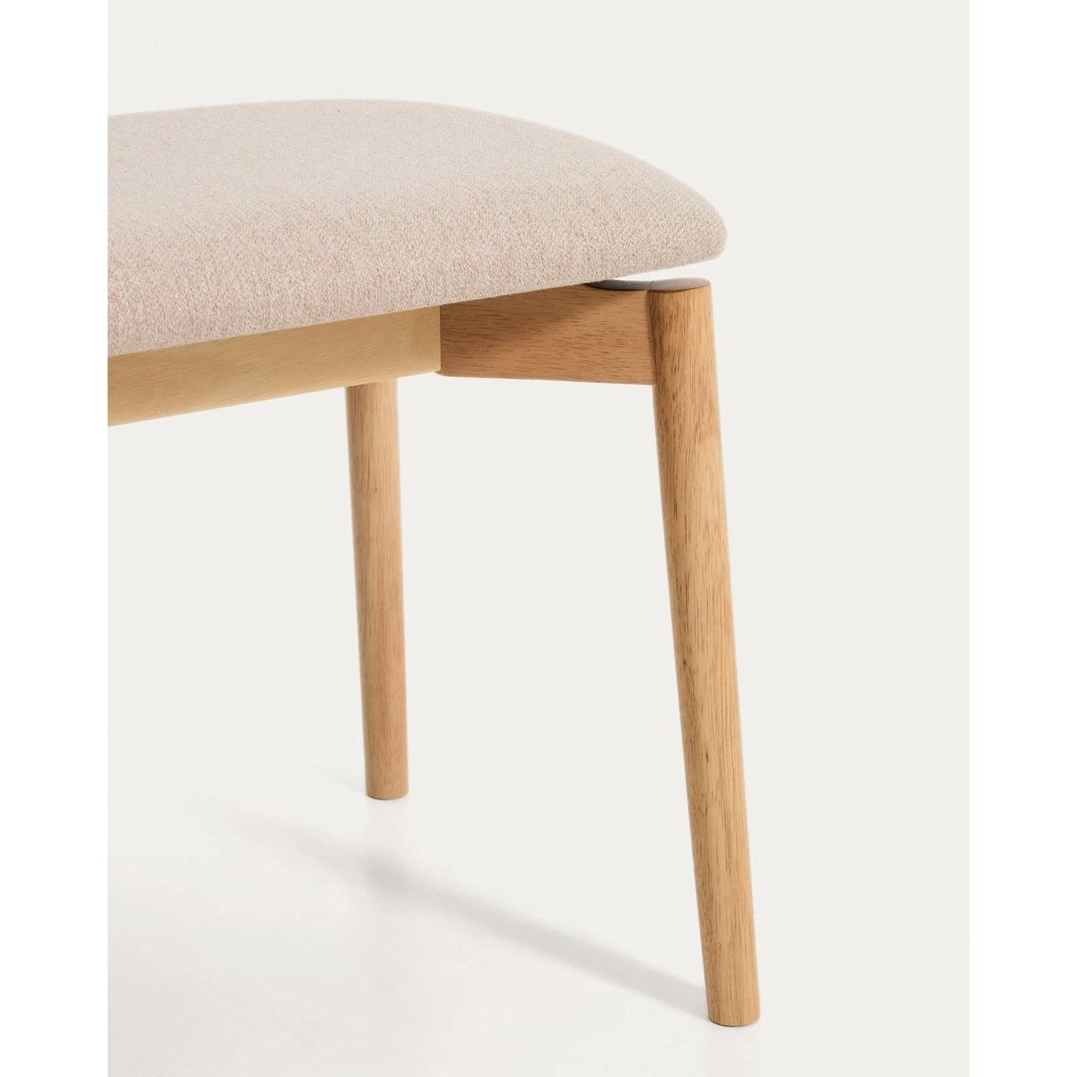 Bank Evera aus Eichenfurnier mit naturfarbenem Finish und beiger Chenille, 122 cm von Kave Home – Bild 4