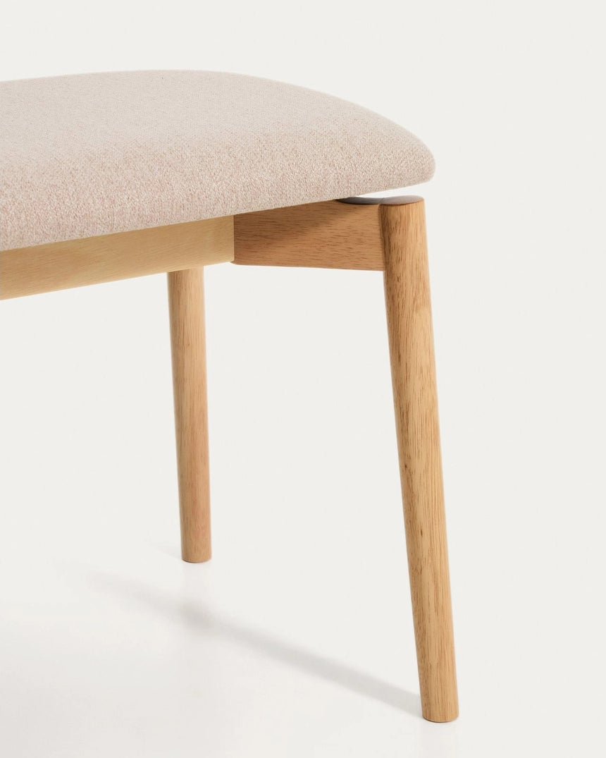 Bank Evera aus Eichenfurnier mit naturfarbenem Finish und beiger Chenille, 122 cm von Kave Home – Bild 4
