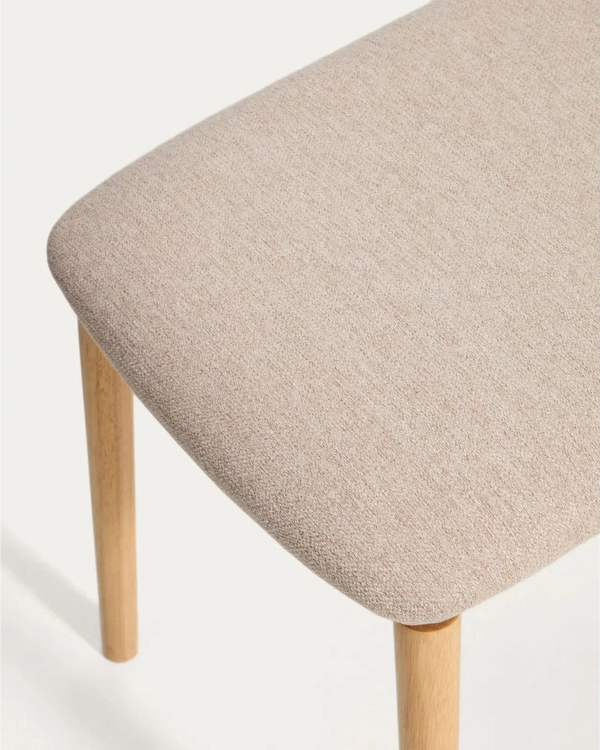Bank Evera aus Eichenfurnier mit naturfarbenem Finish und beiger Chenille, 122 cm von Kave Home – Bild 5