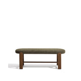 Bank Granite mit grüner Chenille und massivem Eschenholz mit Nussbaumfinish, 120 cm, FSC 100 % von Kave Home – Bild 1