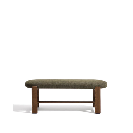 Bank Granite mit grüner Chenille und massivem Eschenholz mit Nussbaumfinish, 120 cm, FSC 100 % von Kave Home – Bild 1