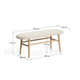 Bank Helda aus Chenille und massivem Eichenholz, FSC Mix Credit, 122 cm  von Kave Home – Bild 3