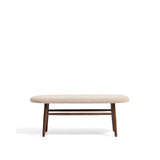 Bank Helda in grüner Chenille und massivem Eichenholz mit Nussbaumfinish, FSC Mix Credit, 122 cm  von Kave Home – Bild 1