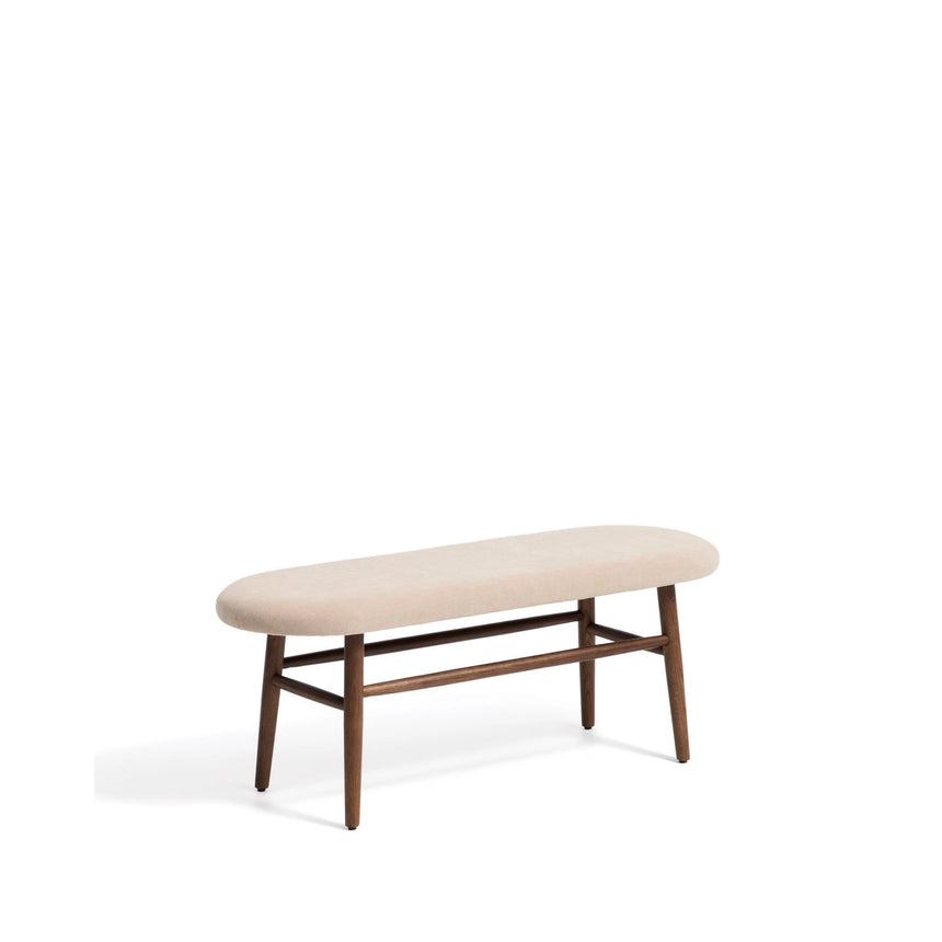 Bank Helda in grüner Chenille und massivem Eichenholz mit Nussbaumfinish, FSC Mix Credit, 122 cm  von Kave Home – Bild 3
