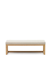 Bank Loya aus beiger Chenille und Buchenholz 128 cm von Kave Home – Produktbild 1