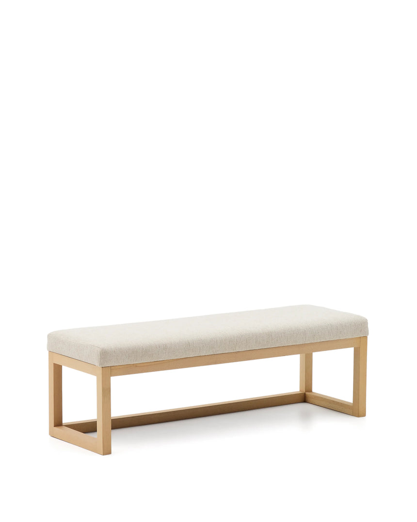 Bank Loya aus beiger Chenille und Buchenholz 128 cm von Kave Home – Produktbild 5