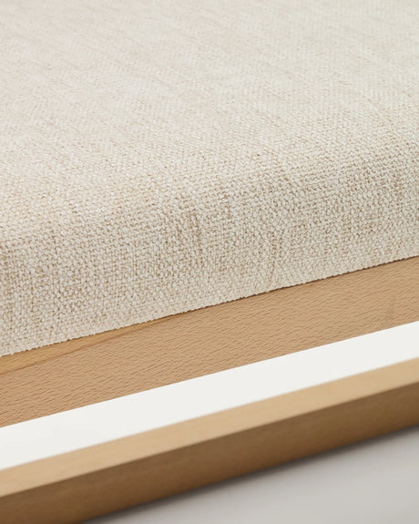Bank Loya aus beiger Chenille und Buchenholz 128 cm von Kave Home – Produktbild 7