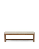 Bank Loya aus beiger Chenille und Buchenholz mit Nussbaum-Finish 128 cm von Kave Home – Produktbild 1
