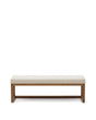 Bank Loya aus beiger Chenille und Buchenholz mit Nussbaum-Finish 128 cm von Kave Home – Produktbild 1