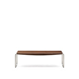 Bank Tarsel aus Nussbaumfurnier FSC 100% mit Gestell aus gebürstetem Edelstahl 142 cm von Kave Home – Produktbild 1