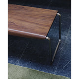 Bank Tarsel aus Nussbaumfurnier FSC 100% mit Gestell aus gebürstetem Edelstahl 142 cm von Kave Home – Produktbild 3