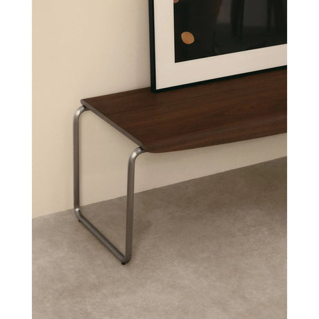 Bank Tarsel aus Nussbaumfurnier FSC 100% mit Gestell aus gebürstetem Edelstahl 142 cm von Kave Home – Produktbild 5