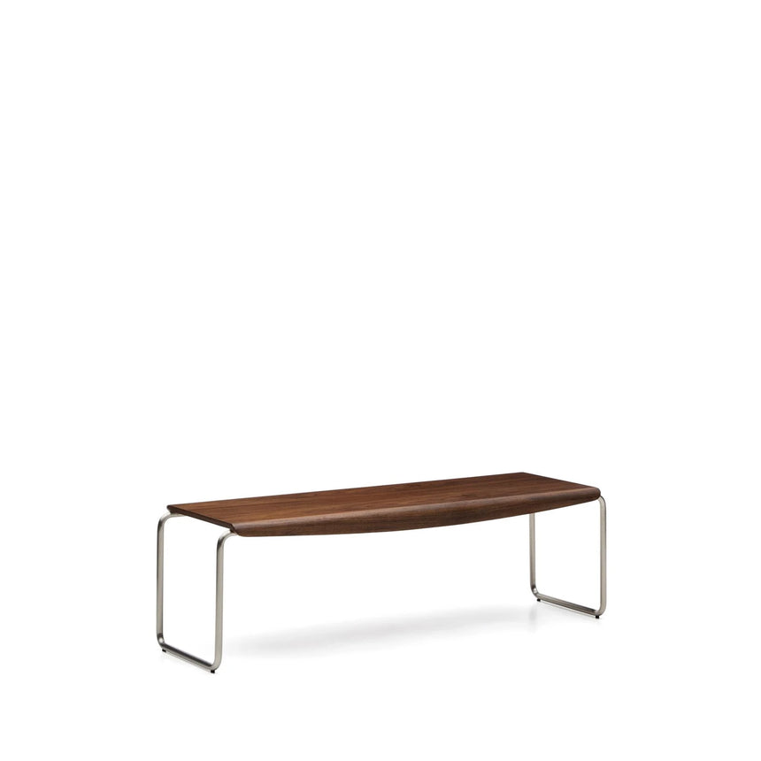 Bank Tarsel aus Nussbaumfurnier FSC 100% mit Gestell aus gebürstetem Edelstahl 142 cm von Kave Home – Produktbild 7