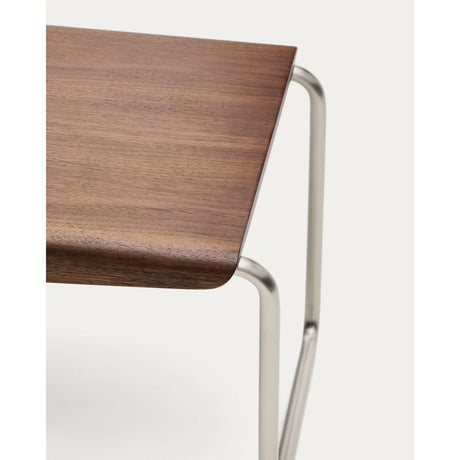 Bank Tarsel aus Nussbaumfurnier FSC 100% mit Gestell aus gebürstetem Edelstahl 142 cm von Kave Home – Produktbild 9