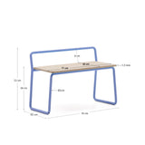 Bank Tinn aus Eschenfurnier und blauem Metallgestell 75 cm von Kave Home – Bild 3