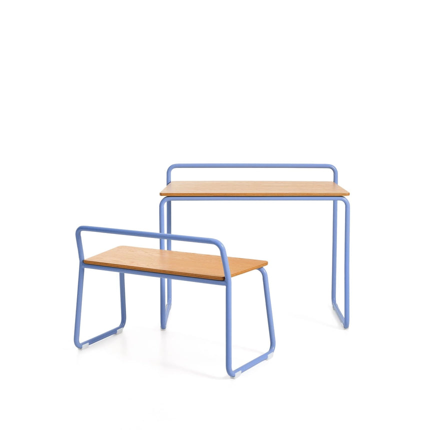 Bank Tinn aus Eschenfurnier und blauem Metallgestell 75 cm von Kave Home – Bild 9