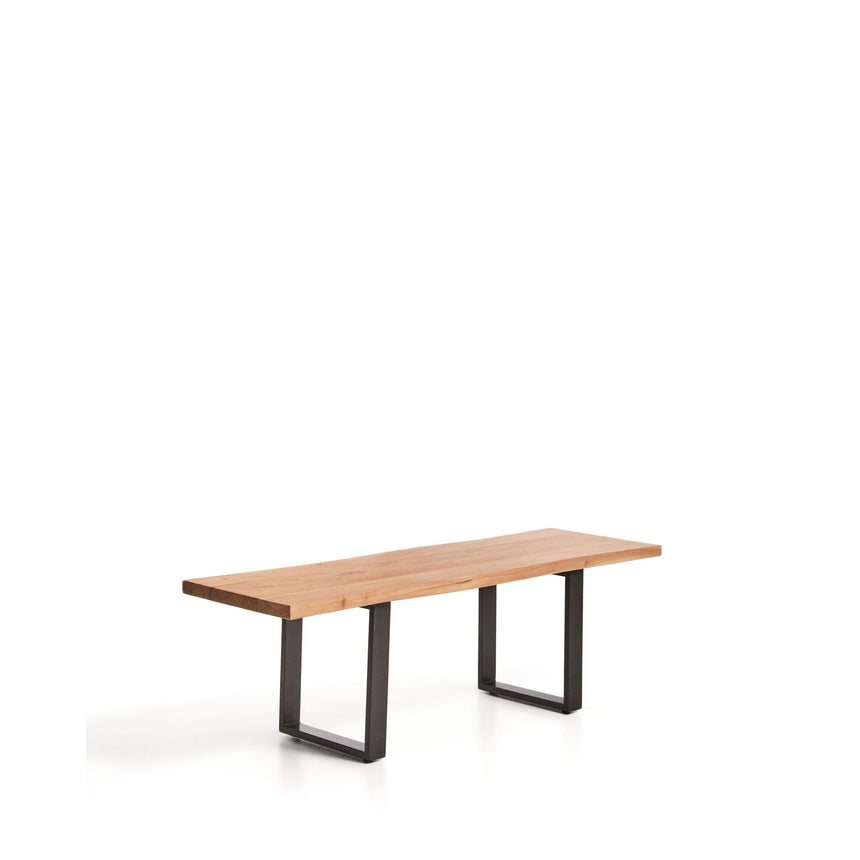 Bank Uxue aus massivem Akazienholz mit Beinen aus schwarzem Stahl 140 x 45 cm von Kave Home – Bild 3