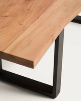 Bank Uxue aus massivem Akazienholz mit Beinen aus schwarzem Stahl 140 x 45 cm von Kave Home – Bild 4