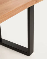 Bank Uxue aus massivem Akazienholz mit Beinen aus schwarzem Stahl 140 x 45 cm von Kave Home – Bild 6